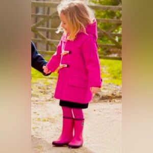 Boden Girl 2-3Y Pink Wool Duffle Coat Beautiful & Warm